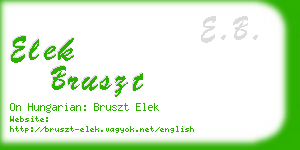 elek bruszt business card